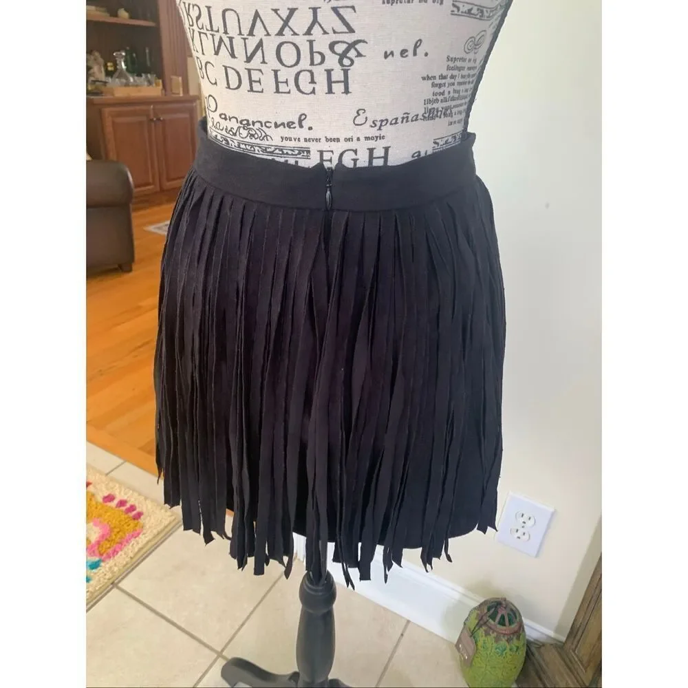BB Dakota Fringe Skirt Black